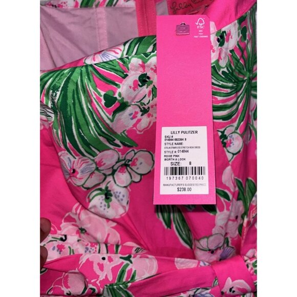 Lilly Pulitzer Multicolor Floral Stella Strapless Stress Bow Dress Sz 8 Preppy - Picture 14 of 16
